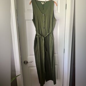 NWOT Barbour green jumpsuit with pockets! Size 12